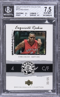 2003-04 UD "Exquisite Collection" Gold #75 Chris Bosh (#22/25) - BGS NM+ 7.5